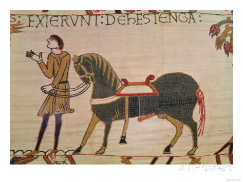A messenger reaches the angered Duke William with news of Harold's coronation. William began planning and preparations for an invasion later in the year, when the winds would be in his favour