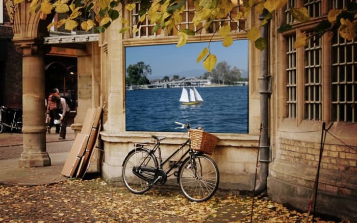 Loonapix "Charming autumn in Cambridge" frame. This site has a lot of really elaborate add-your-photo-to-a-photo images like this.
