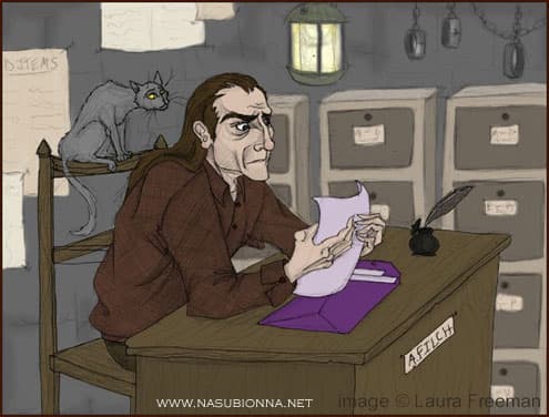 Somehow this picture captures Filch just the way I see him in the book - with Mrs. Norris skulking around in the back, you feel as if this is taken directly from the pages of Harry Potter.