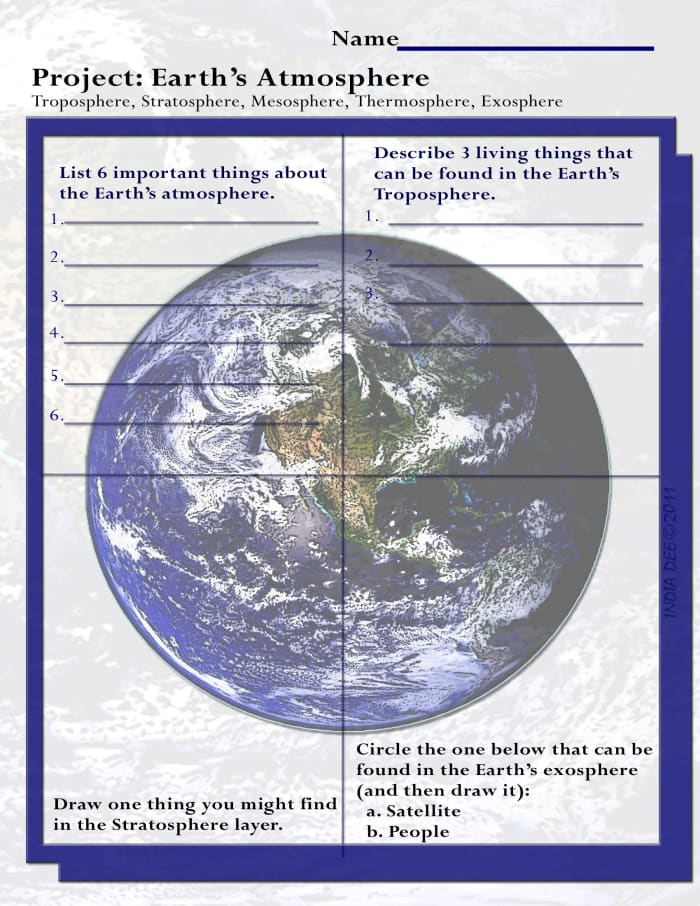 This fun "Earth's Atmosphere Project Worksheet" can be completed in the classroom or as a great homework assignment!