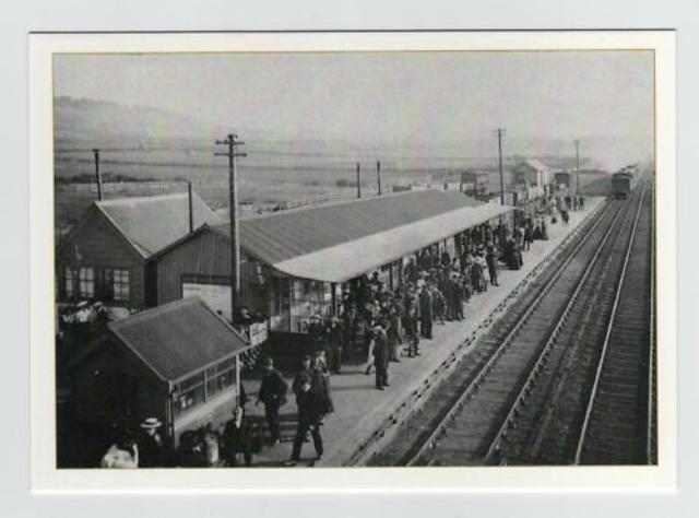 Another view of Eston's railway station in early North Eastern Railway days (opened 1902 to passengers and goods). In the near distance is the backdrop of fields behind Normanby with its own ironstone mines
