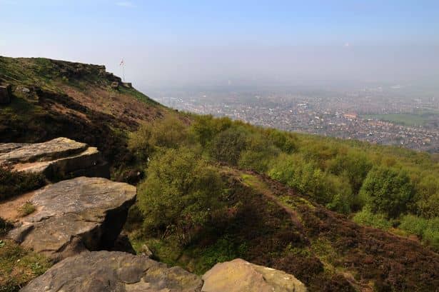 The view from here - on a clear day see around the panorama of Teesside, across the Tees towards Middlesbrough, and north-west beyond to Stockton. In the other direction...