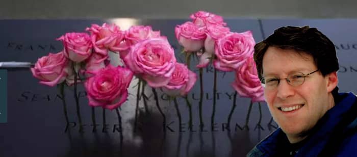 Roses are placed on the inscribed name of Peter Kellerman along the North Pool during 9/11 Memorial ceremonies marking the 12th anniversary of the 9/11 attacks in New York.