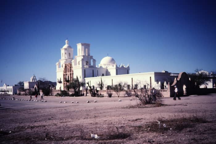Mission San Xavier del Bac - Glistening white beauty amidst the surrounding desert scenery.