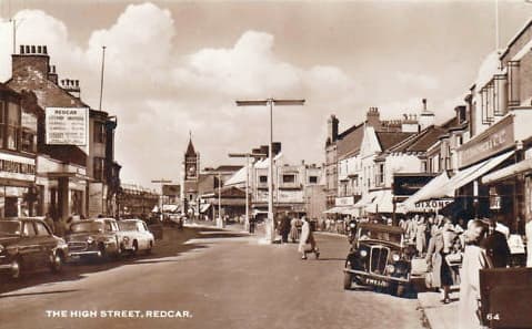 High Street, Redcar, 'Woollies' is on the left. A lot of changes since then, such as half the length being pedestrianised.