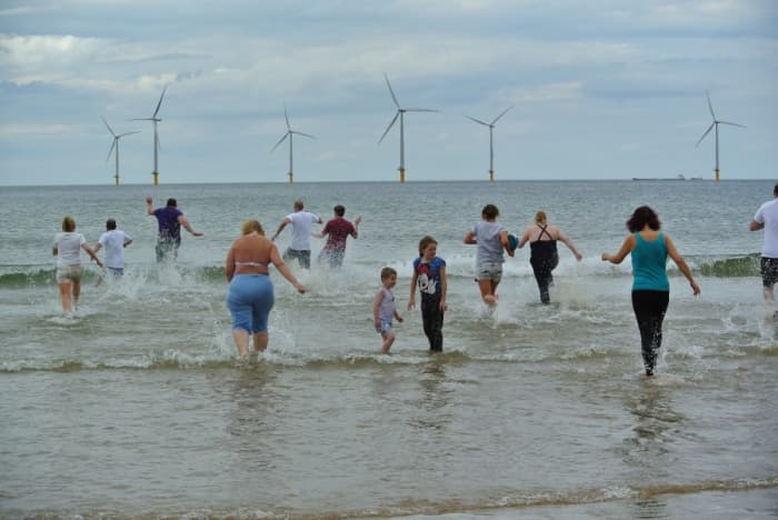 On Boxing Day, 2008 the Tesco store staff and families took their charity dip in the North Sea