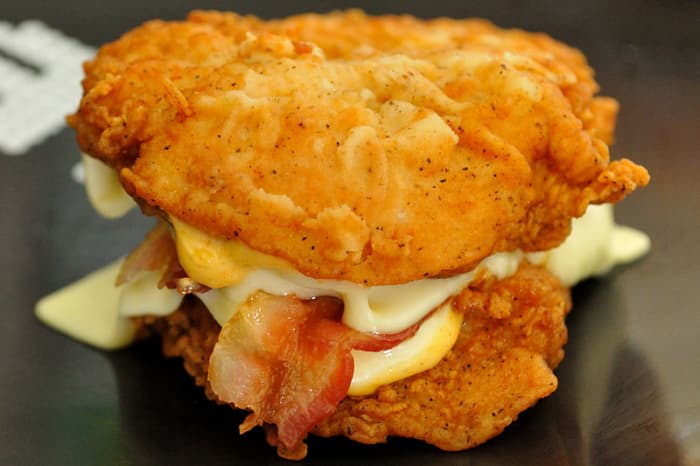 KFC Double Down Sandwich... possibly the most disgustingly unhealthy fast food creation ever. This is NOT The Best Fast Food... for anyone... ever! _
