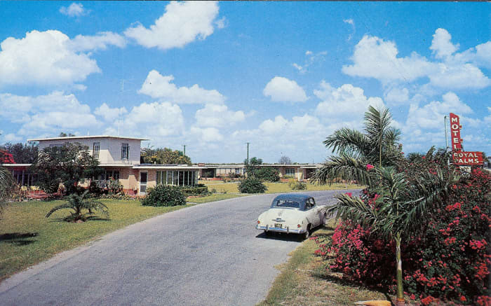 Here is a vintage postcard from the Royal Palms Motel, which was my grandparent's favorite winter lodging for many years.