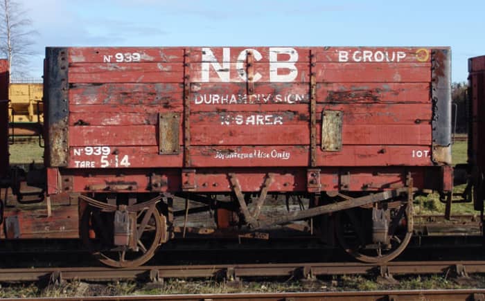 Ten ton capacity wagon in National Coal Board, Durham Division ownership, this is another former North Eastern Railway wagon.