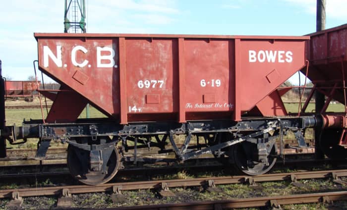 Also in County Durham, one of the Bowes fleet of NCB wagons this is a Shildon-built British Railways all steel 14 ton capacity wagon (originally 13 ton). Dave Bradwell offers an etched brass kit for this wagon in 4mm and 7mm scales