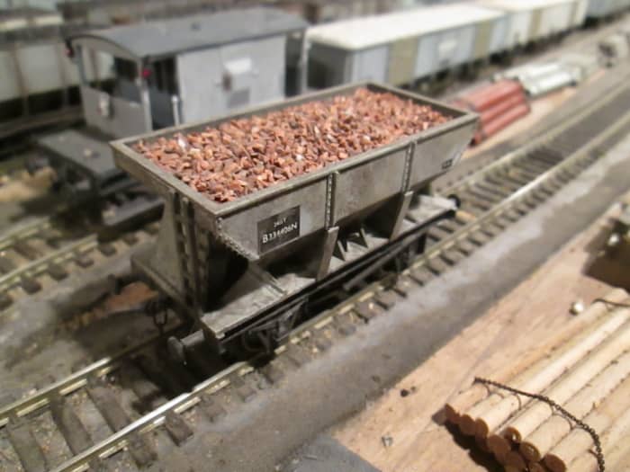 British Railways 24 ton hopper ironstone wagon to diagram 1/162. 1,500 were built by outside contractors for BR; others built to similar diagrams for the LNER, LMS and private owners (I have several in Dorman Long, Bell & Co and BR livery)