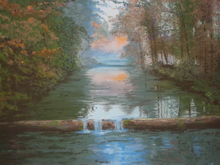 Reflections of Autumn - SOLD. Unison pastels on Colourfix paper
