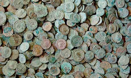 A massed collection of coins. These became 'legal tender' in the British Isles long before coins were accepted as payment for goods in Scandinavia in the late 10th Century