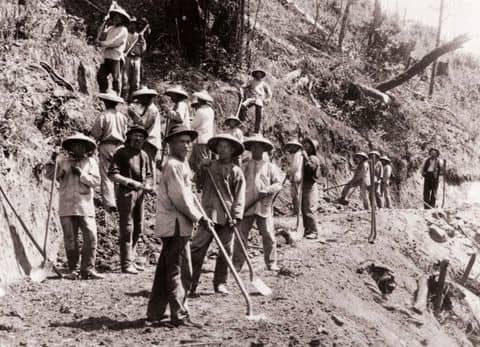 Chinese railroad workers forged railways through impossible country, being paid extremely little money and often dying of fever, disease, and exhaustion. In some areas as many as one worker per four miles of track may have died.