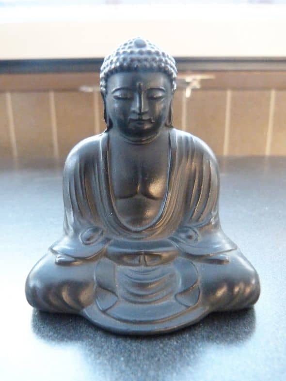 A replica of the Great Buddha of Kamakura – Amitabha Buddha – in the Dhyana Mudra meditative pose.