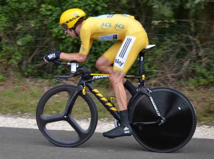 Bradley Wiggins, on his way to victory in the 2012 Tour de France.