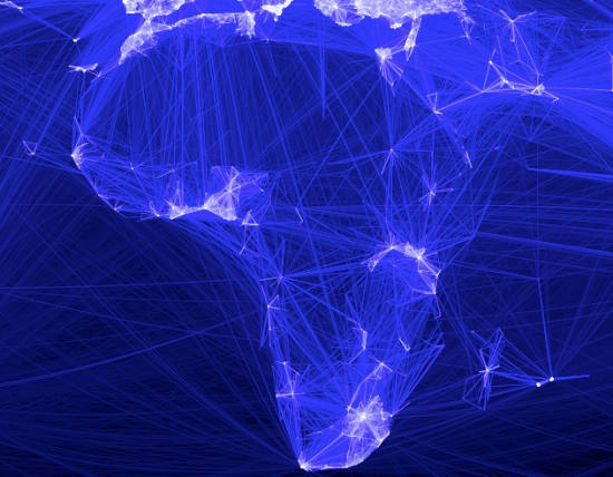One can see Africa is still Dark or Africa Visualized By Facebook. Facebook as being adopted in Africa dar, and also see