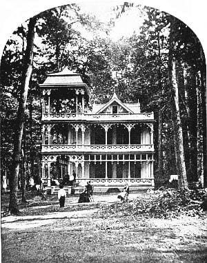 The Women's Club Building at Chautauqua Lake, circa 1895; Alice Birney presented her idea for a National Mothers Congress there during the summer of 1895. Two years later, the first conference of the NMC was held in Washington, D.C.
