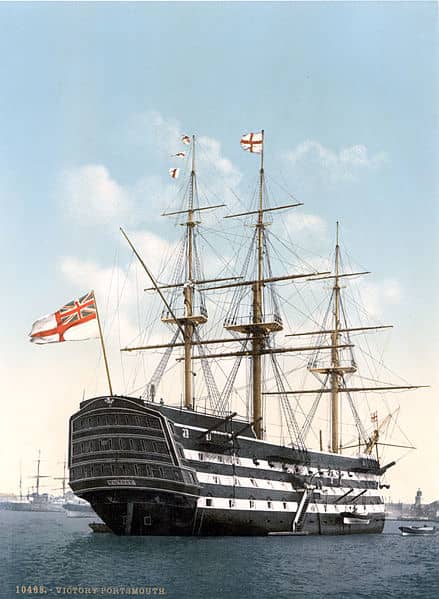 Work on HMS Victory began in the same year that Heart of Oak was written. She is herself a Heart of Oak, being almost entirely built of oak.