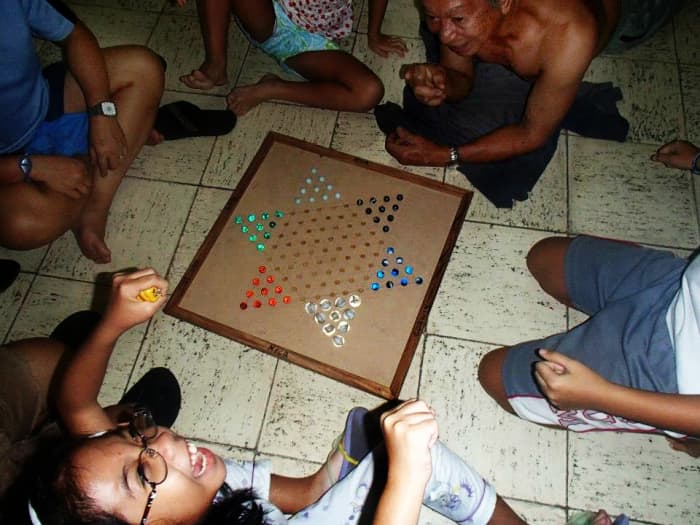 The Chinese Checkers game board my pa made for the family. My little niece must understood the game. Photo Credit: Missy Mabugat-Torralba
