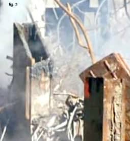 This photo in the ashes of one of the collapsed towers appeared shortly after the catastrophe. It shows a steel tube column cut at a 56 degree angle as if cut by an oxygen-acetylene torch. However, evidence showed thermite was involved.
