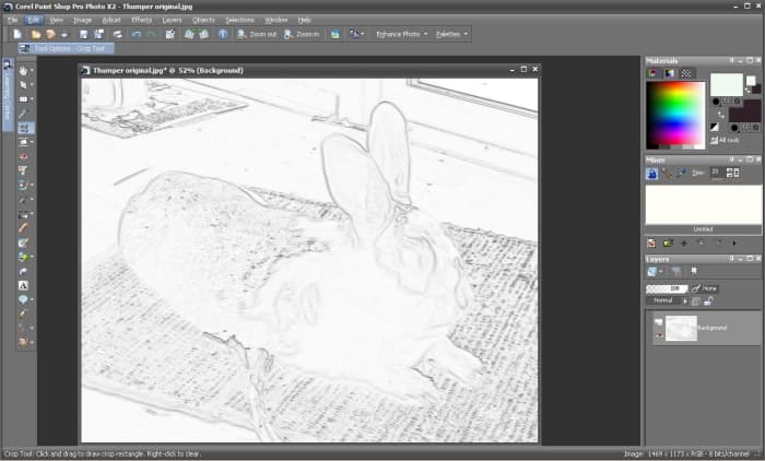 After finding edges in photo. Note how light the lines are.