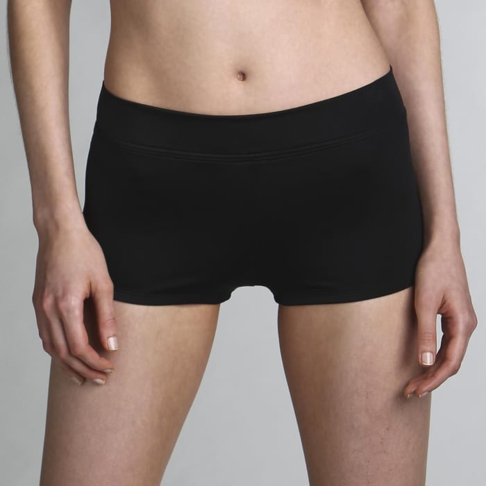 Classic Swim Short - Basic Black Swim Shorts for Women - Tropical Escape Women's Swim Shorts