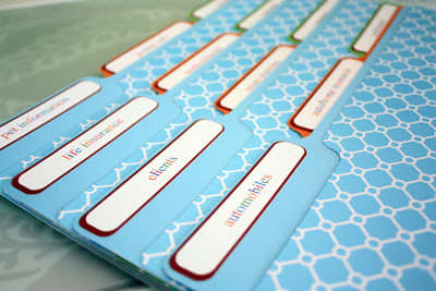 You can opt for decorative folder if you desire. - image compliments of iheartorganizing.blogspot.com