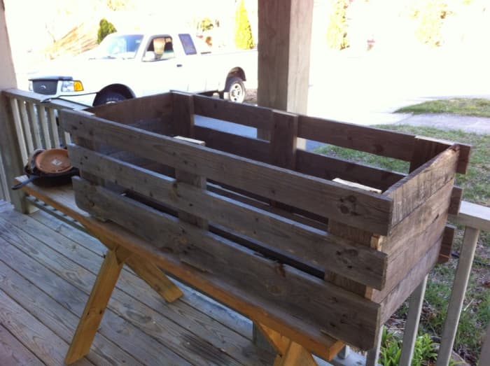 This pallet was perfect for making a crate. Now to decide just how to finish it.