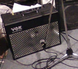 The back of the Vox AD50VT provides access to an external speaker output, as well as a wattage control that functions like an attentuator on a tube amp.