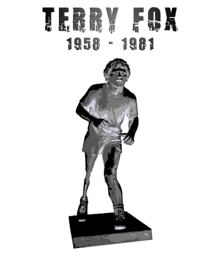 Terry Fox (1958-1981) was a was a Canadian athlete and cancer research activist who attempted to run across Canada with only one leg. He eventually lost his life to cancer but not after running for 143 days. Image used with permission.