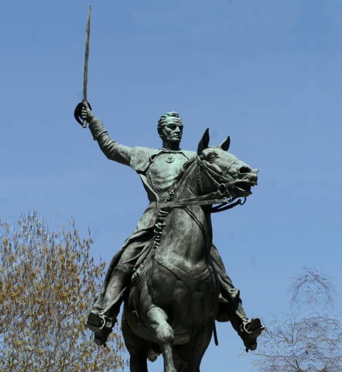 Simón José Antonio de la Santísima Trinidad Bolívar y Palacios (1783-1830) was a South American war hero and political leader. Bolívar is also known as "El Libertador" (the Liberator) because of his key role in Latin America's struggle for independen