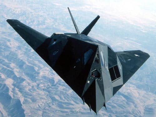 The Lockheed F-117 Nighthawk could easily be mistaken for a triangle UFO if you didn't already know to look for it.
