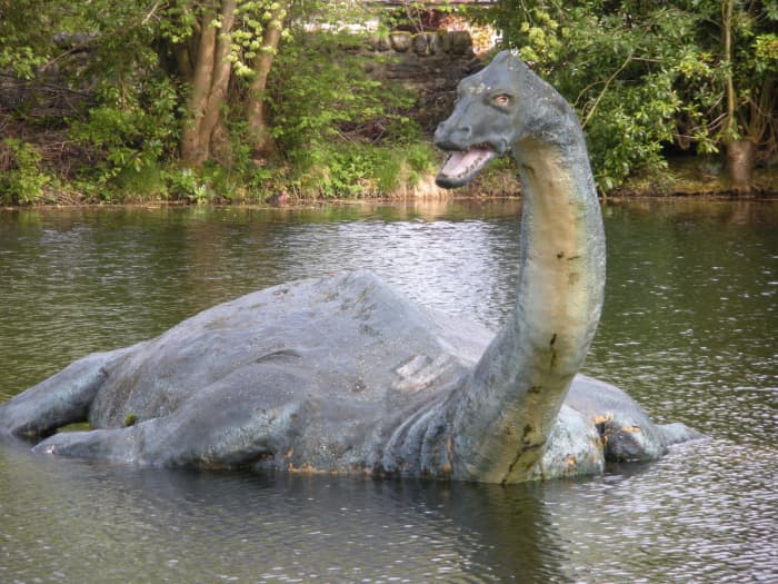 The Loch Ness Monster statue shows visitors to Loch Ness exactly what to look for. This is a close up, but It is also easy to take photos with your friends and family in the frame.