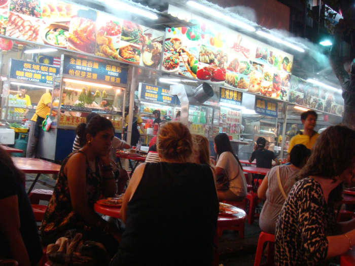 Hopefully this image captures that this is a series of food carts, rather than a 'single' restaurant.