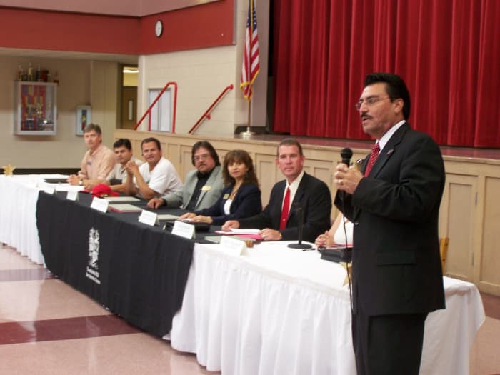 Southside ISD School Board L-R: Rick Quebe, Daniel Rodriguez, Loren Brewer, Raul Martinez, Margie Lopez, Craig Knapp, Lisa Salazar, Dr. Juan Antonio, Jasso.