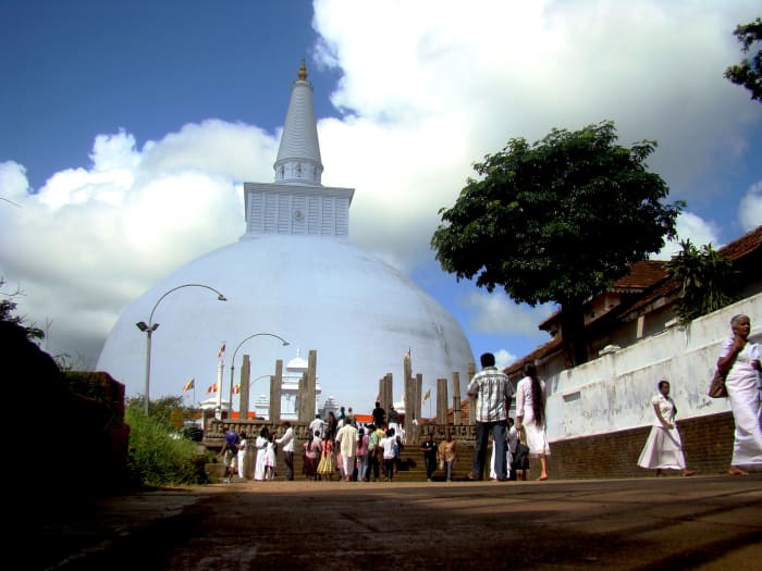 Massive structures, known as Stupa, built enshrining the relics of The Buddha. Worshiped by millions if deities annually.