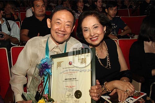 Joe Mari with his devoted wife Mary Ann at the 4th Star Awards for Music of the Philippine Movie Press Club (PMPC) held in September 2012.