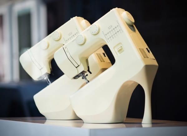 A nice white crocheted band made out of recycled white plastic bags could be a big hit in making sure these shoes stay on the feet.