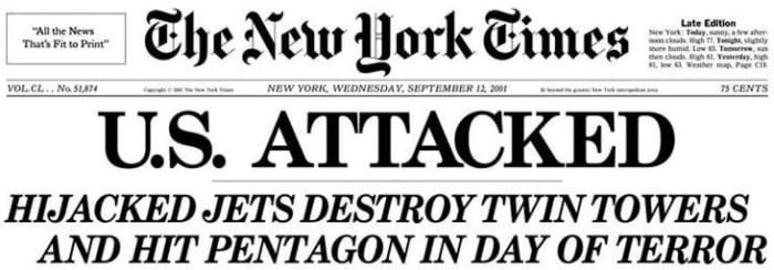 Headlines from New York Times, the day after