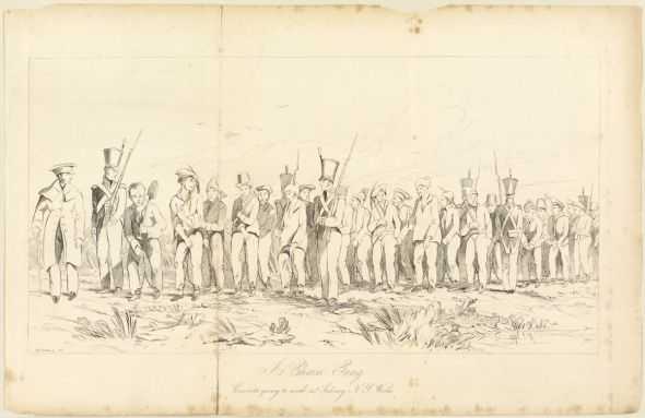 A chain gang convicts going to work nr. Sidney N.S. Wales