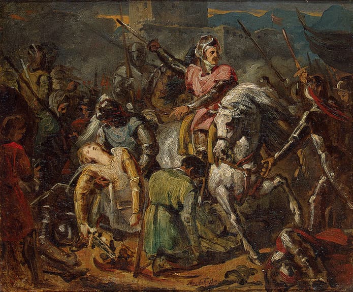 The death of Gaston de Foix in the Battle of Ravenna (1512) - It was a crucial episode of the War of the League of Cambrai