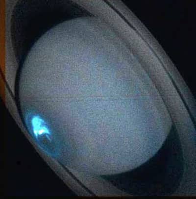 This image shows an actual depression from the Polar Opening where the aurora or inner sunlight originates.