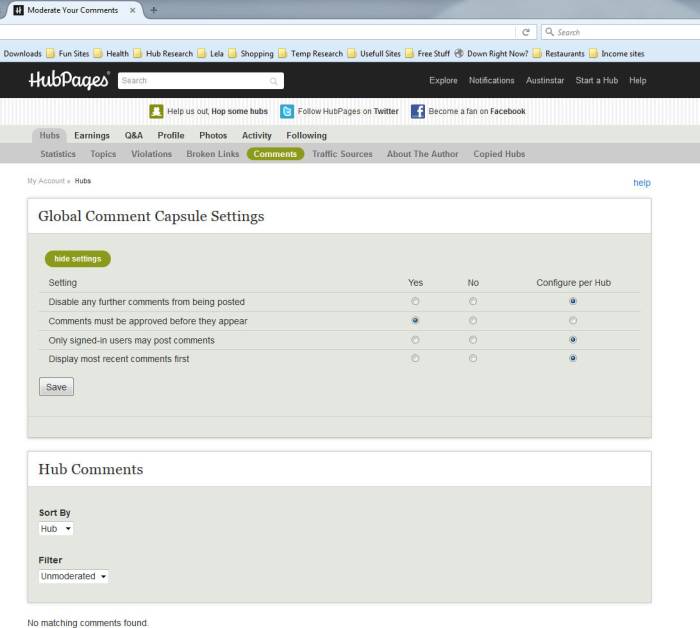 Go to your account page, comments, show settings of Global Comment Capsule Settings