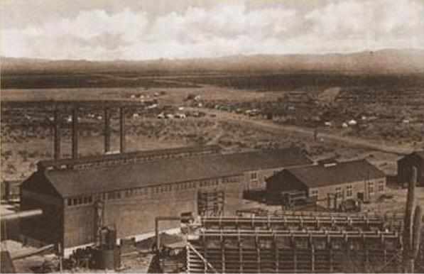 The Sasco Power House with the town in the background (1921).