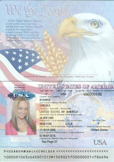 This is the first US passport sent to me. She was around 20 her, now 35, if this was real. US Embassy said it was not. So who is this person? She stole Chelsea's identity. The photo is of Nikki Sims.