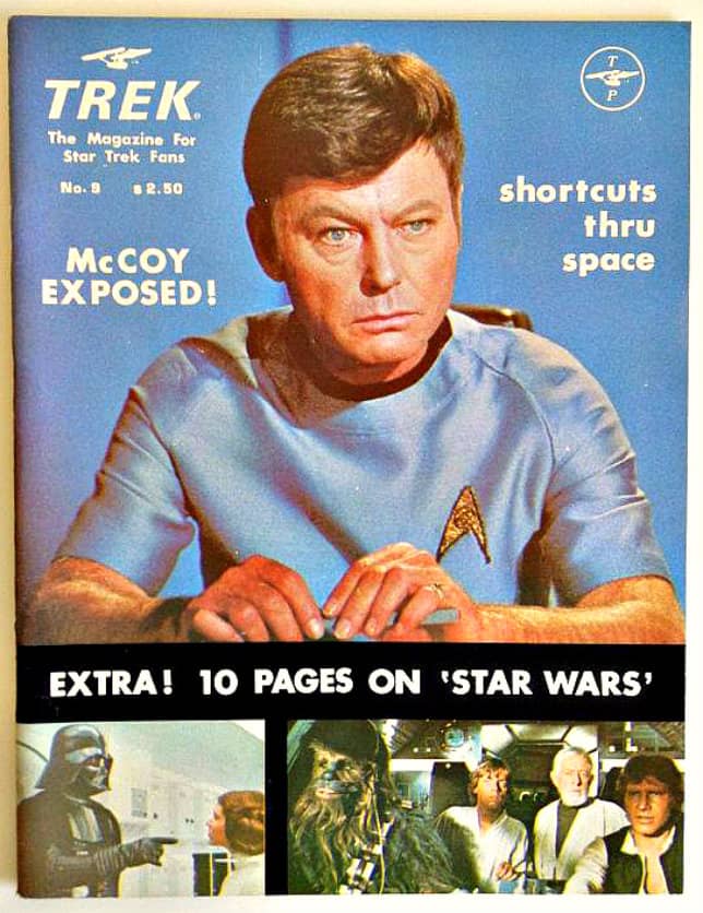 Trek #9 The Magazine for Star Trek Fans, McCoy Exposed. This great issue featured shortcuts thru space, and had an extra ten pages on "Star Wars". Wow the the 1970s were fun times.