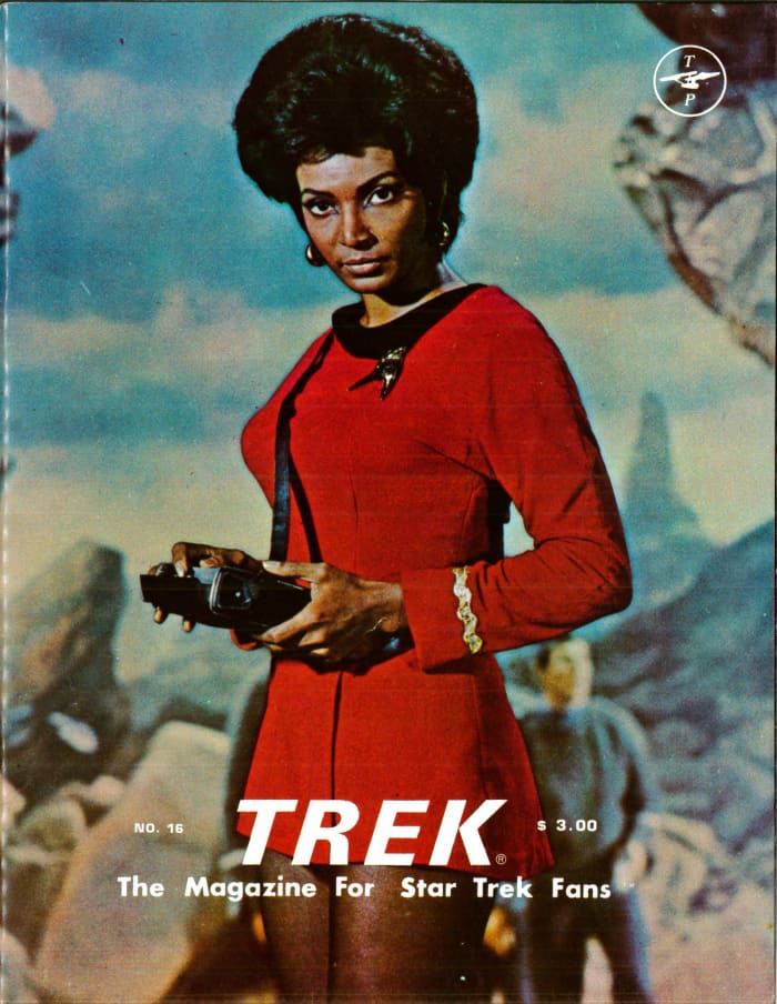 This Photo of Uhura on the Cover is Awesome. The background and her look truly makes you believe she is on an alien planet deep in space far from mother Earth.