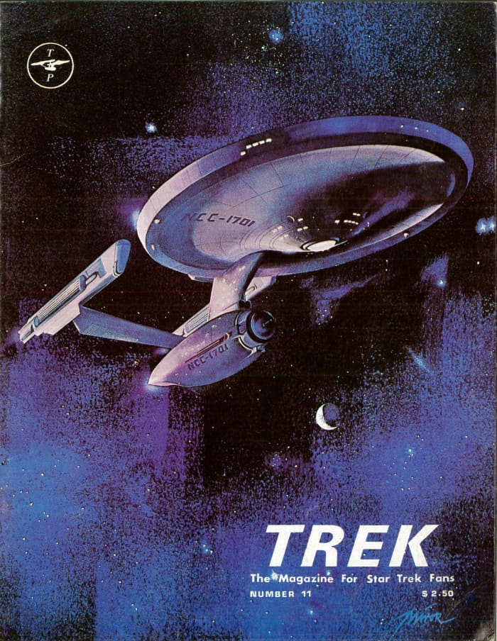 This issue has great artwork on the cover that wraps around to the back of the magazine. It shows the newer version of the Starship Enterprise on the cover heading out for new adventures.