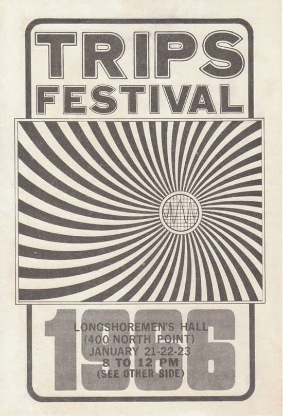 The Grateful Dead, Jefferson Airplane The Loading Zone January 21, 22, 23 1966 Trips Festival Longshoreman's Hall San Francisco Handbill
